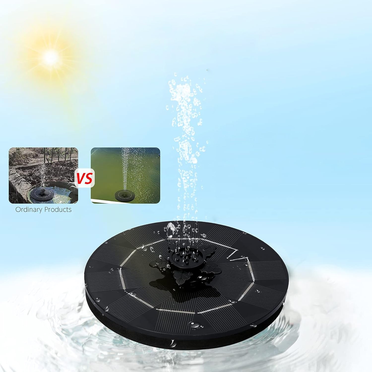 Fast Fountain by Pocket Hose - Solar-Powered - Instantly Adds a Water Feature Virtually Anywhere - 5 Spray Modes - No Installation or Batteries Required - Great for Bird Baths, Pools, Pond & More (1 Pc) Fast Fountain by Pocket Hose - Solar-Powered - Instantly Adds a Water Feature Virtually Anywhere - 5 Spray Modes - No Installation or Batteries Required - Great for Bird Baths, Pools, Pond & More (1 Pc)